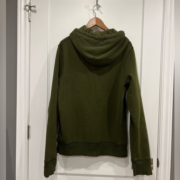 Hollister Men's Olive Hoodie with Logo - Picture 10 of 11
